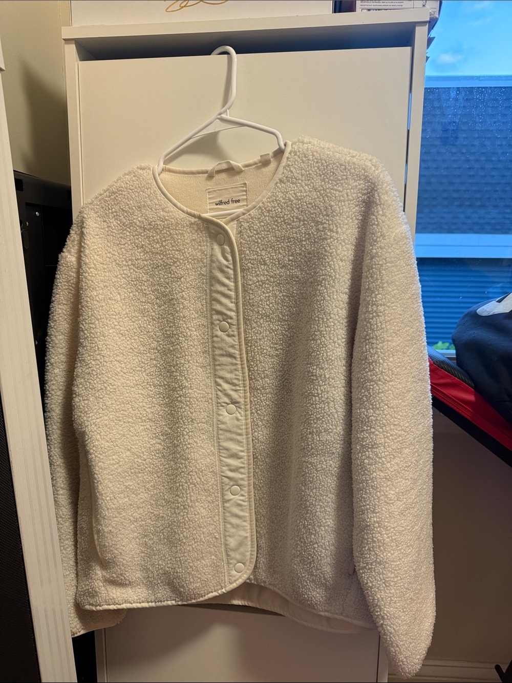 Wilfred (ARITIZA) Cream Sherpa Snap-Front Jacket